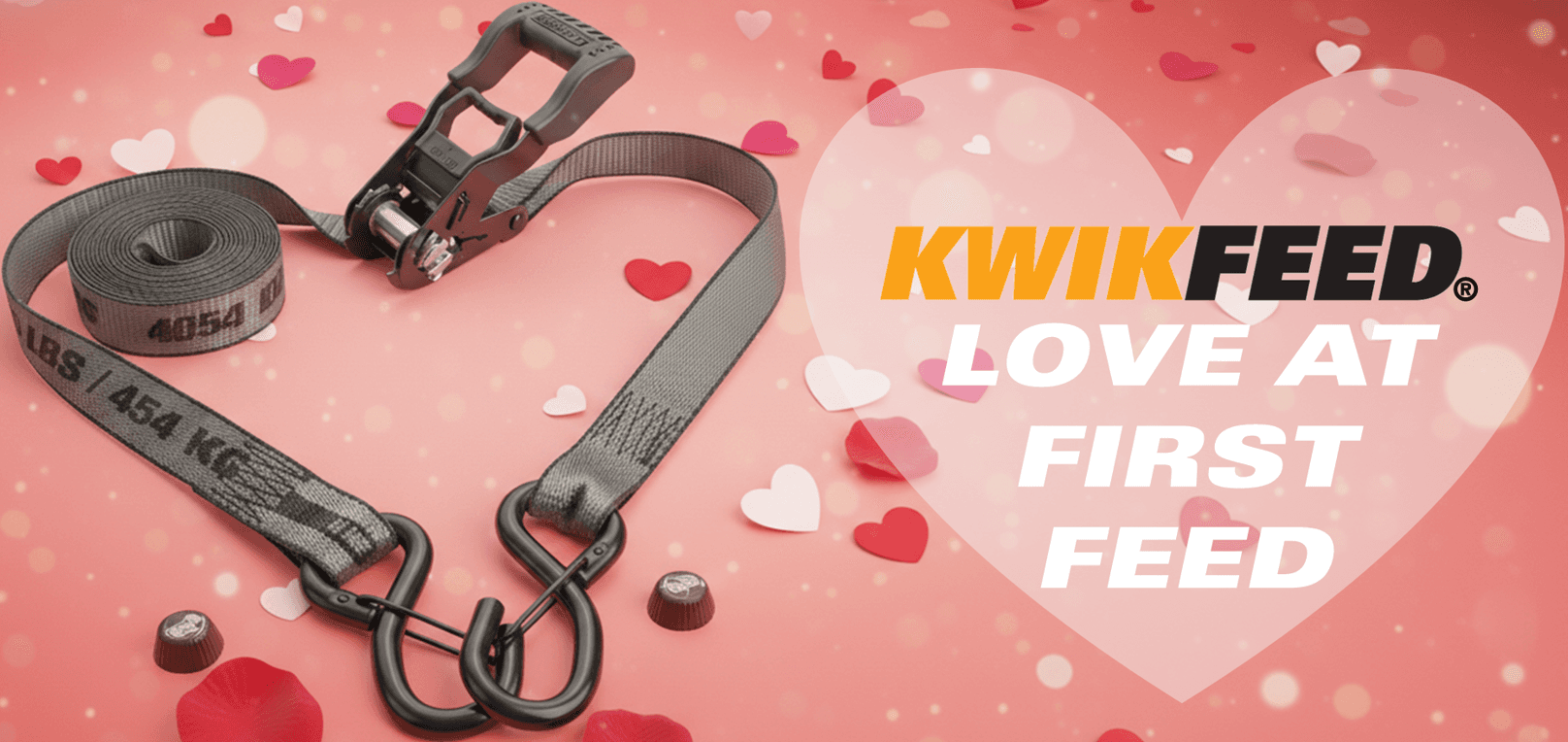 Valentine's Day Kwikfeed ratchet tie-down